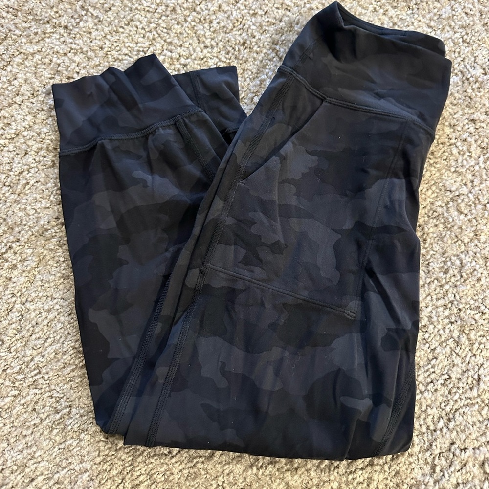 Charcoal gray/black camo Lululemon Align Joggers